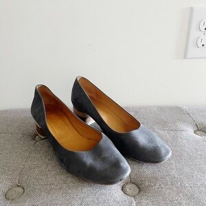 Coclico Epic Suede Colorblock Block Wood Heel Round Toe